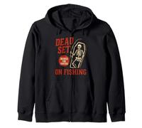 Dead Set on Fishing Divertidos pescadores de esqueletos de peces Halloween Sudadera con Capucha