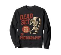 Dead Set on Photography Funny Skeleton Photographer Halloween Sudadera