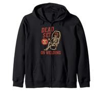 Dead Set on Welding, divertido soldador de esqueletos, Halloween Sudadera con Capucha