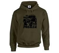 Dead Set Studio Sudadera con capucha para hombre Off-Road 4X4 - Tracción en cuatro ruedas - Sin carretera no hay problema - Serie de coches clásicos, verde oliva, XXL