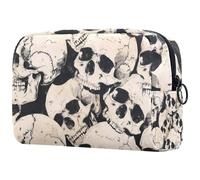 Dead Skulls - Bolsa de cosméticos para mujer, neceser de viaje, bolsa organizadora de maquillaje grande con cremallera, multicolor, 18.5x7.5x13cm/7.3x3x5.1in, Neceser