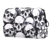 Dead Skulls - Bolsa de cosméticos para mujer, neceser de viaje, bolsa organizadora de maquillaje grande con cremallera, multicolor, 18.5x7.5x13cm/7.3x3x5.1in, Neceser