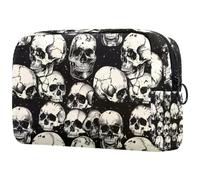 Dead Skulls - Bolsa de cosméticos para mujer, neceser de viaje, bolsa organizadora de maquillaje grande con cremallera, multicolor, 18.5x7.5x13cm/7.3x3x5.1in, Neceser