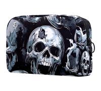 Dead Skulls - Bolsa de cosméticos para mujer, neceser de viaje, bolsa organizadora de maquillaje grande con cremallera, multicolor, 18.5x7.5x13cm/7.3x3x5.1in, Neceser