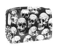 Dead Skulls - Bolsa de cosméticos para mujer, neceser de viaje, grande, de PVC, organizador de maquillaje con cremallera, multicolor, 18.5x7.5x13cm/7.3x3x5.1in, Neceser