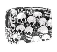 Dead Skulls - Bolsa de cosméticos para mujer, neceser de viaje, grande, de PVC, organizador de maquillaje con cremallera, multicolor, 18.5x7.5x13cm/7.3x3x5.1in, Neceser