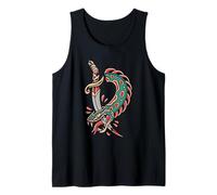 Dead Snake Backprint - Triste estética Nerviosa Streetwear Camiseta sin Mangas
