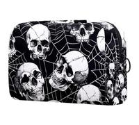 Dead Sugar Skull Spider Web - Neceser para mujer, neceser de viaje, bolsa organizadora de maquillaje grande con cremallera, multicolor, 18.5x7.5x13cm/7.3x3x5.1in, Neceser