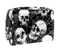 Dead Sugar Skull Spider Web - Neceser para mujer, neceser de viaje, grande, PVC, organizador con cremallera, multicolor, 18.5x7.5x13cm/7.3x3x5.1in, Neceser