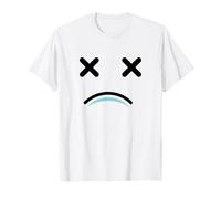 Dead Tired Face - Funny Cartoon White/Blue Camiseta
