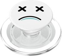 Dead Tired Face - Funny Cartoon White/Blue PopSockets PopGrip para MagSafe