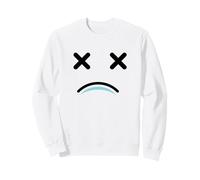 Dead Tired Face - Funny Cartoon White/Blue Sudadera
