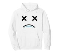 Dead Tired Face - Funny Cartoon White/Blue Sudadera con Capucha