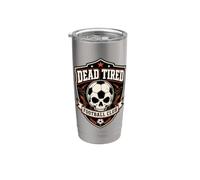 Dead Tired Football Club Fútbol Halloween Vaso térmico de acero inoxidable de doble pared