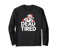 Dead Tired Santa is Sleepy Funny Christmas Costume Manga Larga