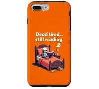 Dead Tired Still Reading Skeleton Humor Carcasa para iPhone 7 Plus/8 Plus