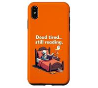 Dead Tired Still Reading Skeleton Humor Carcasa para iPhone XS MAX