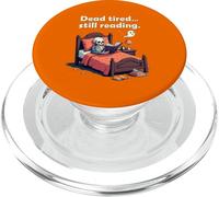 Dead Tired Still Reading Skeleton Humor PopSockets PopGrip para MagSafe