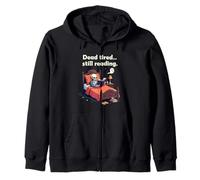 Dead Tired Still Reading Skeleton Humor Sudadera con Capucha
