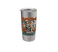 Dead Tired, todavía espeluznante y divertido esqueleto vintage de Halloween Vaso térmico de acero inoxidable de doble pared