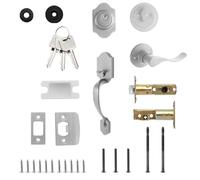 Deadbolt Lock and Door Knob Set, Aluminum Alloy Black Brushed Security Lock, Keyed Entry for Wooden Doors Home Office Bathroom Patio Backyard, Practical Durable Safety Hardware