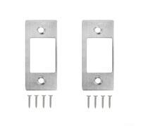 DeadBolt - Placa de golpe para agujero grande y borde estrecho, reparación de pestillo de puerta de acero inoxidable para solucionar problemas de desalineación y adherencia (2 unidades, plata y