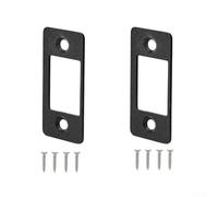 DeadBolt - Placas de golpe para reparación de cerrojo de seguridad con agujero grande y borde estrecho (1 unidad, plateado)