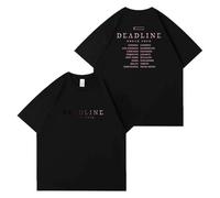 Deadline Camisetas Unisex con gráfico de Salto de Manga Corta de algodón for Hombres y Mujeres(A-Black,M)
