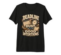 Deadline Dust and Good Intentions Humor Oficina Camiseta Premium