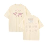 Deadline Worldtour Camiseta de algodón Camiseta gráfica de Verano Unisex for Hombres y Mujeres(A-Beige,L)