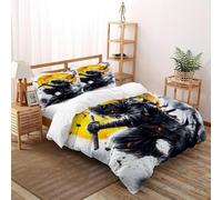 Deadpool Funda De Edredón Estilo japonés 3D Microfibra Juego De Ropa De Cama 2 Fundas De Almohada,niños Niñas Decoración del Dormitorio King(220x240cm)