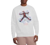 Deadpool Marvel Christmas Snow Angel Sweatshirt, White Sudadera, Blanco, XXL Unisex Adulto