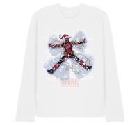 Deadpool Marvel Deadpool Christmas Snow Angel Unisex Long Sleeve T Shirt, White Camisa Unisex Adulto (Pack de 1)