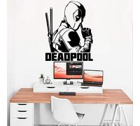 Deadpool pared calcomanías chico habitación decoración del hogar película personaje vinilo pegatina de pared sala de estar tv fondo decoración de pared 52cmX42cm