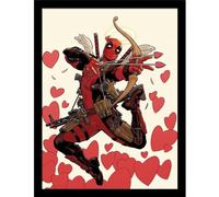Deadpool Póster enmarcado del día de San Valentín, Blanco/Rojo, 40cm x 30cm