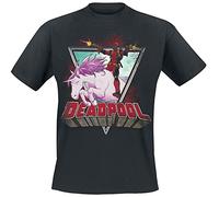 Deadpool Unicorn Hombre Camiseta Negro M 100% algodón Regular