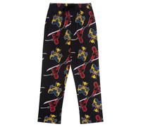 Deadpool y Lobezno 100% Algodón Pantalones de Pijama para Hombre, Deadpool, Negro