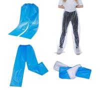 DeaHea Paquete de 4 pantalones de lluvia desechables unisex para adultos, impermeables, pantalones de lluvia de tubo largo con cubierta para zapatos, pantalones de lluvia de plástico grueso envueltos