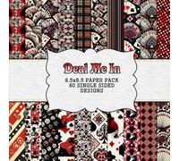 Deal Me In: Card Game Night Scrapbook Paper Collection: Bold Cards, Dice & Classic Patterns in Red, Black & White Designs