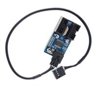 Deal4GO - Placa base de 9 pines USB de 1 a 2 hembra, adaptador de conector USB 2.0 de 9 pines con cable de extensión de 30 cm