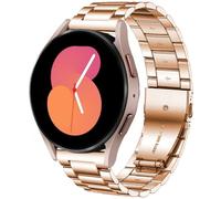 DEALELE Band Compatible for Sam Gear Sport, 20mm Metal de Acero Inoxidable Correa de Repuesto para Sam Galaxy Watch 42mm / Active Mujer Hombre, Oro Rosa