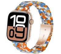DEALELE Compatible con Apple Watch 49 mm, 46 mm, 42 mm, 45 mm, 41 mm, 44 mm, 40 mm, 38 mm, correa de resina de resina colorida de repuesto para iWatch Series 10/9 / 8/7 / 6/5 / 4/3 / SE/Ultra para