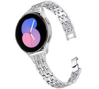 DEALELE Correa Compatible con Samsung Gear Sport/Galaxy Watch 42mm / Active/Active 2 / Huawei GT2 42mm, Pulsera de Repuesto de Metal Acero Inoxidable Diamante 20mm, Plata