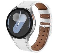 DEALELE Compatible con Samsung Galaxy Watch 6/6 Classic/5/5 Pro/Galaxy Watch 4/4 Classic/3 de 41 mm/Active 2, correa de repuesto de piel suave de 20 mm para Huawei GT2 de 42 mm/GT3 de 42 mm, blanco,