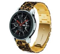 DEALELE Compatible con Samsung Gear S3 Frontier/Classic/Galaxy Watch 46mm, 22mm Resina con Henbilla Metálica Correa de Repuesto para Huawei Watch GT2 46mm Mujer Hombre, Leopardo