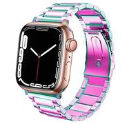 DEALELE Compatible iWatch Band Metal Acero Inoxidable Reemplazo para Correa, si es aplicable Apple Watch Series 4/3 / 2/1, Arco Iris, 42mm/44mm