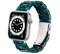 DEALELE Compatible iWatch Band Resina con Henbilla Metálica Reemplazo para Correa, si es aplicable Apple Watch Series 4/3 / 2/1, Verde, 38mm/40mm