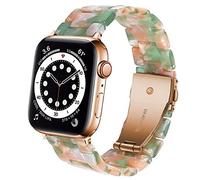 DEALELE Compatible iWatch Band Resina con Henbilla Metálica Reemplazo para Correa, si es aplicable Apple Watch Series 4/3 / 2/1, Rosa/Verde, 38mm/40mm