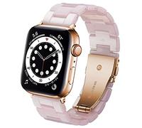 DEALELE Compatible iWatch Band Resina con Henbilla Metálica Reemplazo para Correa, si es aplicable Apple Watch Series 4/3 / 2/1, Rosa, 42mm/44mm