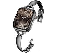 DEALELE Correa compatible con Apple Watch de 49 mm, 46 mm, 42 mm, 45 mm, 41 mm, 44 mm, 40 mm, 38 mm, pulsera de repuesto de metal con diamantes para iWatch Series 10/9/8/7/6/5/4/3/SE/Ultra para mujer